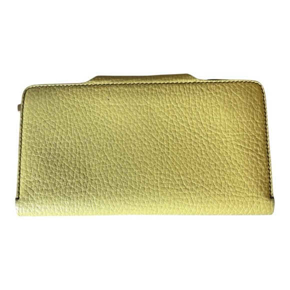 Salvatore Ferragamo Yellow Gold Pebbled Leather Wallet - Picture 10 of 10